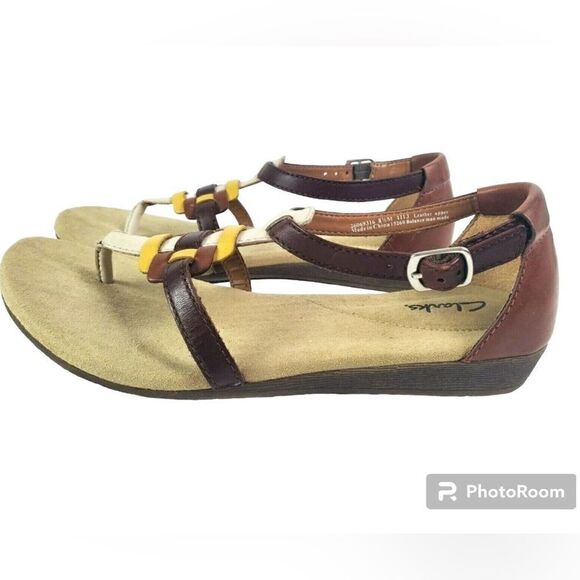 Clark’s Women’s Qwin Adonia Gladiator Brown Sandal - 7 - Great Condition - Picture 1 of 12